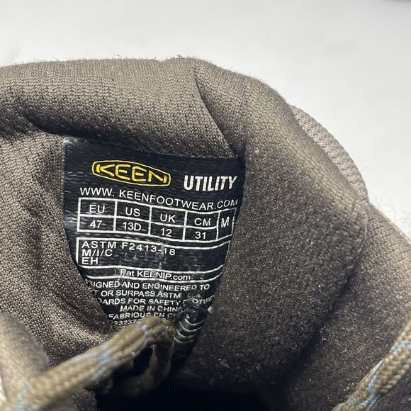 Keen Utility Flint Mid Steel Toe Boots Mens 13 D Brown Leather Work Hiking - Picture 13 of 16